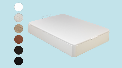 Descubre todos los colores de nuestros canapés abatibles 135x190 y nuestros canapés abatibles 90x190 de apertura lateral. Colores disponibles: blanco, glaciar, natural, cerezo, wengué y negro.