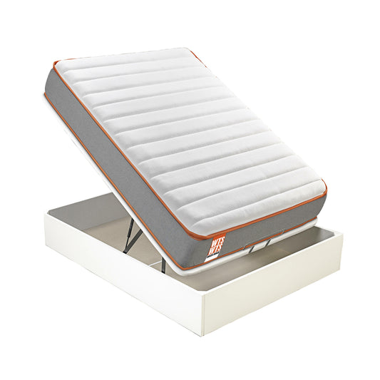 Pack de colchón de visco soja Rock y canapé abatible Blanco - PACK ROCK 4